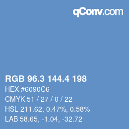 カラーコード: RGB 96.3 144.4 198 | qconv.com
