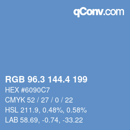 カラーコード: RGB 96.3 144.4 199 | qconv.com