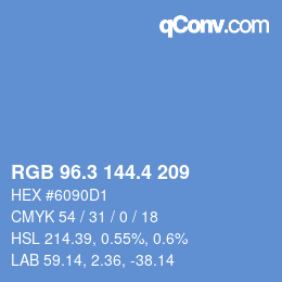 カラーコード: RGB 96.3 144.4 209 | qconv.com