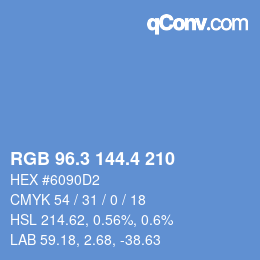 カラーコード: RGB 96.3 144.4 210 | qconv.com