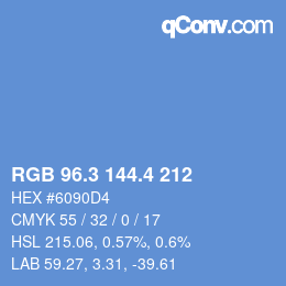 カラーコード: RGB 96.3 144.4 212 | qconv.com