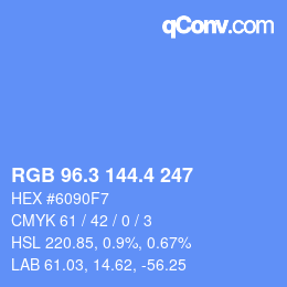 カラーコード: RGB 96.3 144.4 247 | qconv.com
