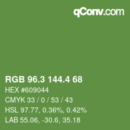 カラーコード: RGB 96.3 144.4 68 | qconv.com