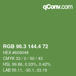 カラーコード: RGB 96.3 144.4 72 | qconv.com