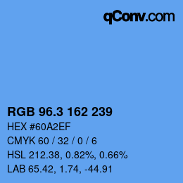 カラーコード: RGB 96.3 162 239 | qconv.com
