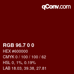 カラーコード: RGB 96.7 0 0 | qconv.com