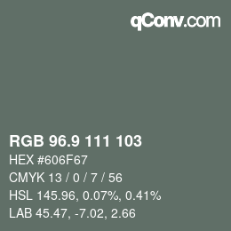 Color code: RGB 96.9 111 103 | qconv.com
