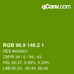 カラーコード: RGB 96.9 146.2 1 | qconv.com