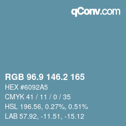 Color code: RGB 96.9 146.2 165 | qconv.com