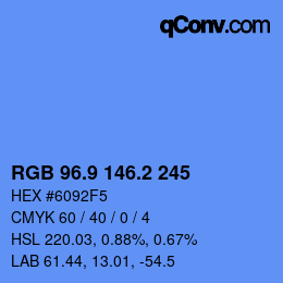 Color code: RGB 96.9 146.2 245 | qconv.com
