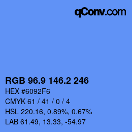Color code: RGB 96.9 146.2 246 | qconv.com