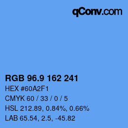 カラーコード: RGB 96.9 162 241 | qconv.com