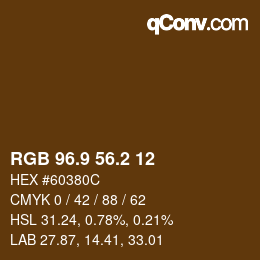 Color code: RGB 96.9 56.2 12 | qconv.com