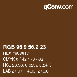 Color code: RGB 96.9 56.2 23 | qconv.com