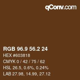 Color code: RGB 96.9 56.2 24 | qconv.com