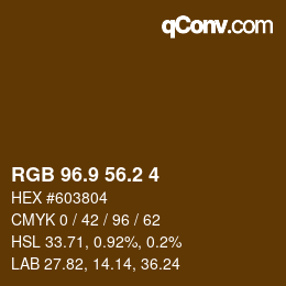Farbcode: RGB 96.9 56.2 4 | qconv.com