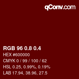 カラーコード: RGB 96 0.8 0.4 | qconv.com