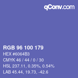 Color code: RGB 96 100 179 | qconv.com