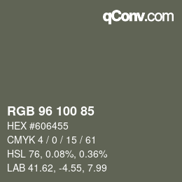 カラーコード: RGB 96 100 85 | qconv.com