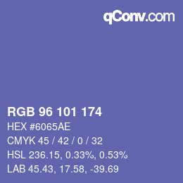 Color code: RGB 96 101 174 | qconv.com