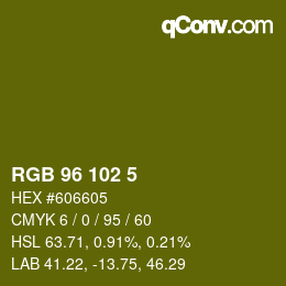 Color code: RGB 96 102 5 | qconv.com