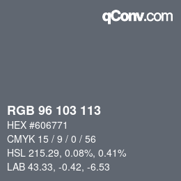 Color code: RGB 96 103 113 | qconv.com
