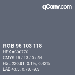 Code couleur: RGB 96 103 118 | qconv.com