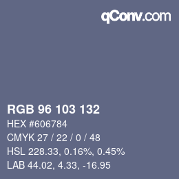 カラーコード: RGB 96 103 132 | qconv.com