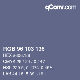 Color code: RGB 96 103 136 | qconv.com