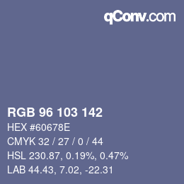 Color code: RGB 96 103 142 | qconv.com