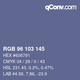 Color code: RGB 96 103 145 | qconv.com
