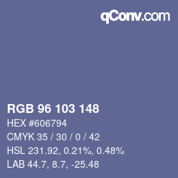 Color code: RGB 96 103 148 | qconv.com