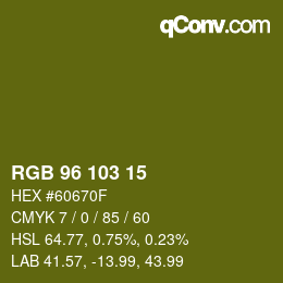 カラーコード: RGB 96 103 15 | qconv.com