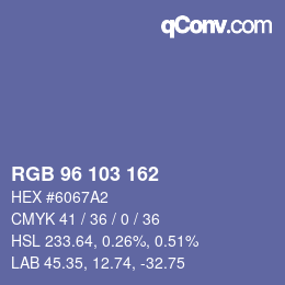 カラーコード: RGB 96 103 162 | qconv.com