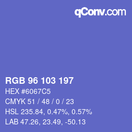 Color code: RGB 96 103 197 | qconv.com