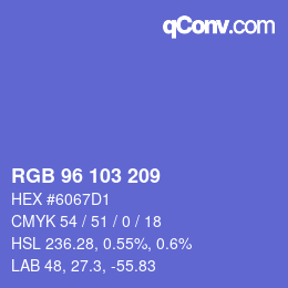 Código de color: RGB 96 103 209 | qconv.com