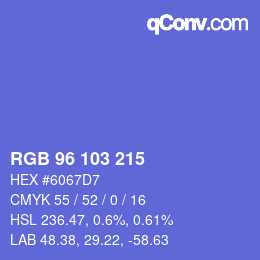 Color code: RGB 96 103 215 | qconv.com