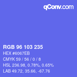 Color code: RGB 96 103 235 | qconv.com