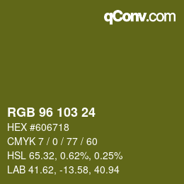 カラーコード: RGB 96 103 24 | qconv.com