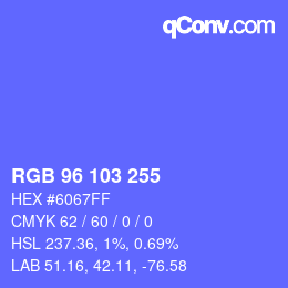 Color code: RGB 96 103 255 | qconv.com