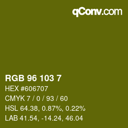 カラーコード: RGB 96 103 7 | qconv.com