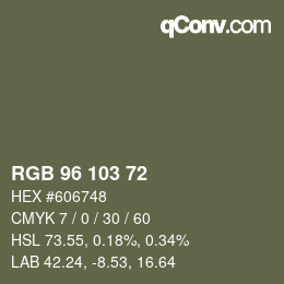 カラーコード: RGB 96 103 72 | qconv.com