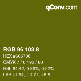 Farbcode: RGB 96 103 8 | qconv.com