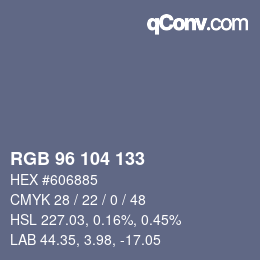 颜色代码: RGB 96 104 133 | qconv.com