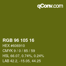 Color code: RGB 96 105 16 | qconv.com