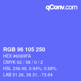 Color code: RGB 96 105 250 | qconv.com