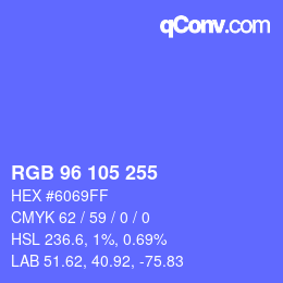 Color code: RGB 96 105 255 | qconv.com