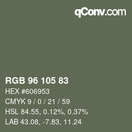 Color code: RGB 96 105 83 | qconv.com