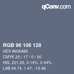 Farbcode: RGB 96 106 128 | qconv.com