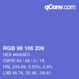 カラーコード: RGB 96 106 209 | qconv.com